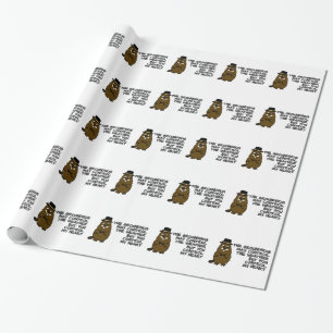 Grondhog regelt weer, je controleert mijn hart cadeaupapier