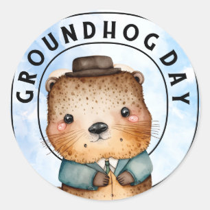 Grondhog Ronde Sticker