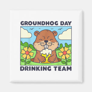 Grondhond Dag Drankteam Grappige Mannen Vrouwen Bi Magneet