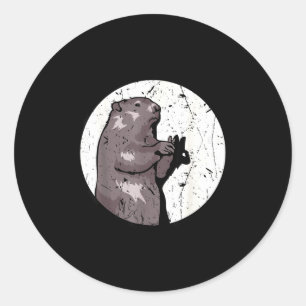 Grondhond Dag Schaduwpop Schattige Knaagdier Kostu Ronde Sticker