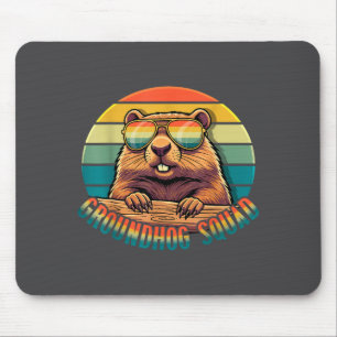 Grondhond Team Retro Gelukkige Grondhond Dag Vinta Muismat