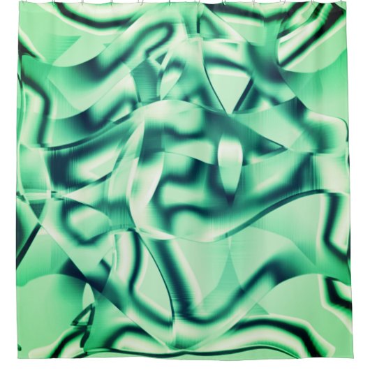 Grondige groene vormen van acryl, toonaangevende t douchegordijn (Voorkant)