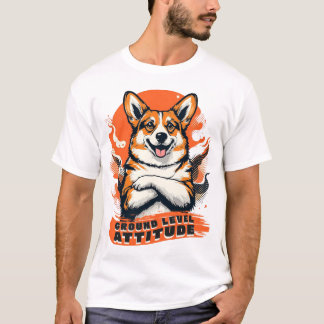 Grondniveau Attitude - Grappige Corgi T-shirt