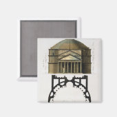 Grondplan en gevel van het Pantheon, Rome, van Magneet (Voorkant / Achterkant)