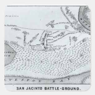 Grondplan van de slag in San Jacinto Vierkante Sticker