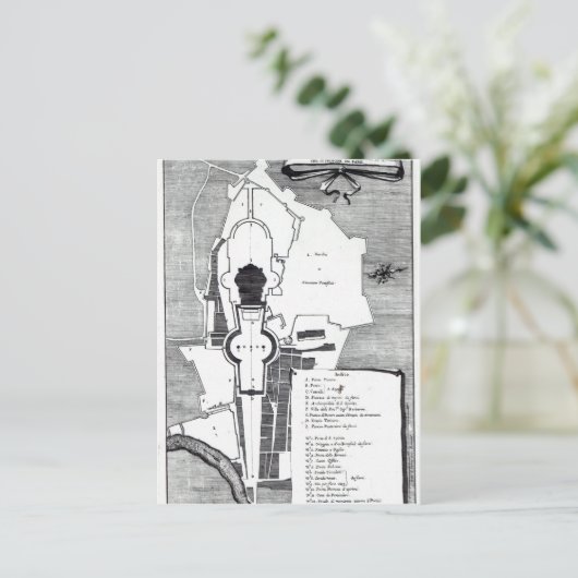 Grondplan van het Vaticaan in Rome Briefkaart (Staand voorkant)