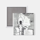 Grondplan van het Vaticaan in Rome Magneet (Voorkant / Achterkant)