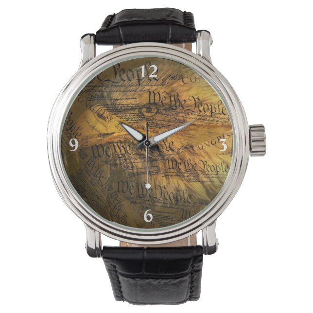 Grondwet American Bald Eagle Watch Horloge (Voorkant)
