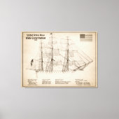 Grondwet VS - Scheepsblauwdruk Plannen SD Canvas Afdruk (Voorkant)