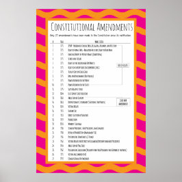 Grondwetswijzigingen in de VS Poster