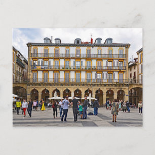 Grondwettelijk plein in San Sebastian-Donostia. Briefkaart