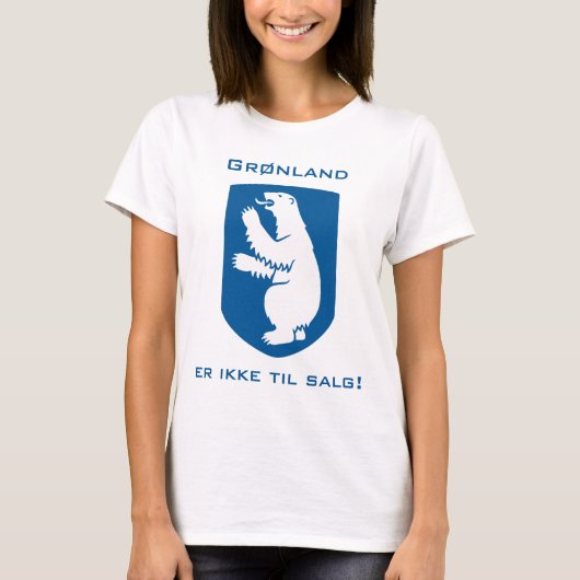 Grønland Er Ikke Til Salg! met Polar Beer Shield T-shirt (Voorkant)