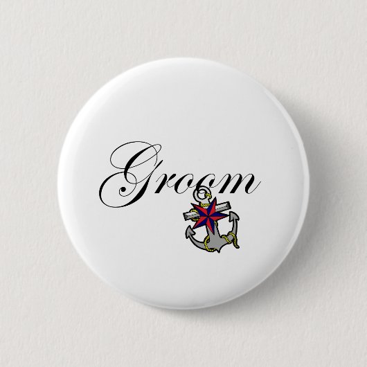 Groom Anchor Ronde Button 5,7 Cm (Voorkant)