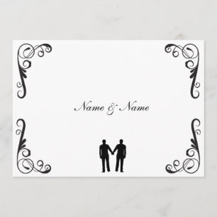 Groom and Groom Gay Wedding Invitation Kaart