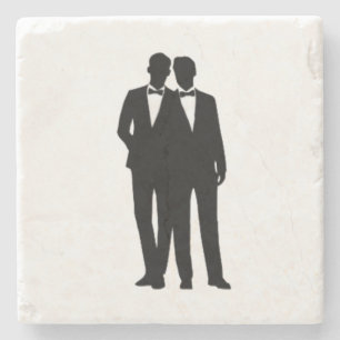 Groom and Groom Wedding Stenen Onderzetter