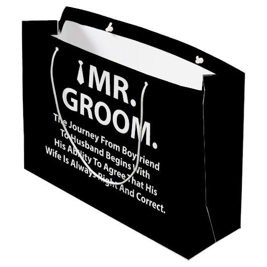 Groom Bachelor Party Groot Cadeauzakje (Achterkant Gekanteld)