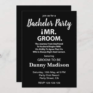 Groom Bachelor Party Kaart