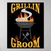 Groom BBQ Grill Roker en Barbecue Chef Poster (Voorkant)