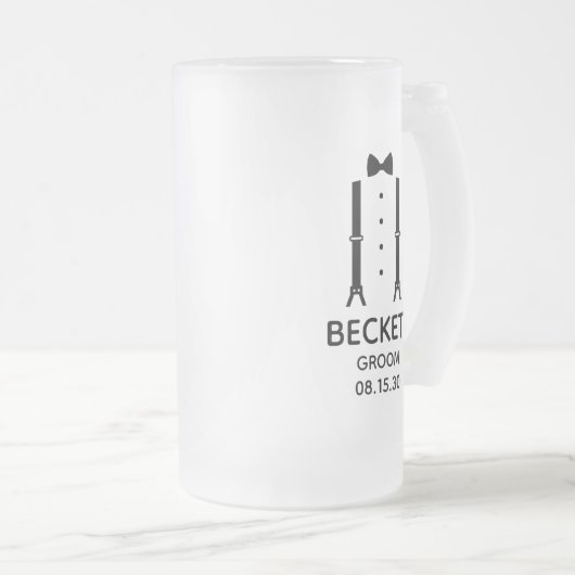 Groom Black Bow Stropdas Matglas Bierpul (Voorkant rechts)