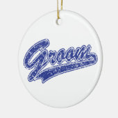 Groom Blue Keramisch Ornament (Links)