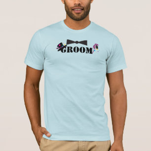Groom Bowtie Plum Stars Rose Top Hat T-shirts