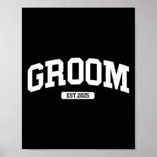 Groom Bride 2025 Just Married Couples Verloving W Poster