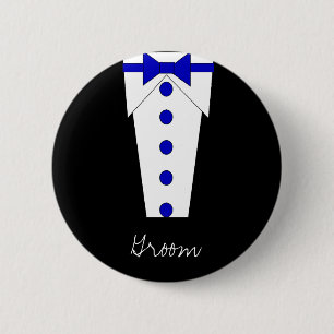 Groom Button (blauw)