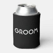 Groom deco zwart-wit blikjeskoeler (Blikje Voorkant)