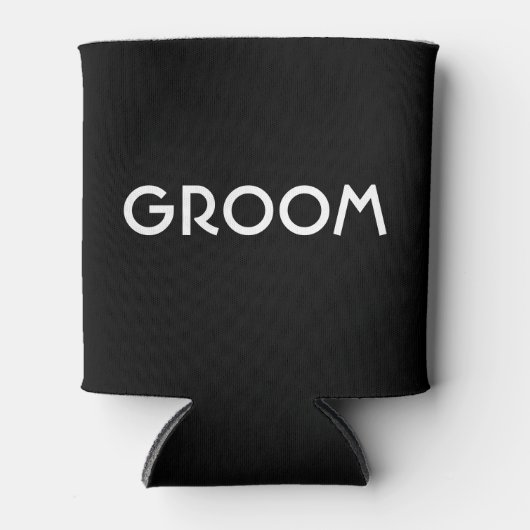 Groom deco zwart-wit blikjeskoeler (Voorkant)