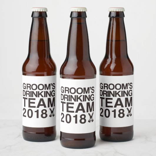 Groom drink team 2018 bier etiket (Flessen)