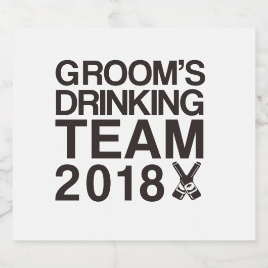 Groom drink team 2018 bier etiket (Enkel label)