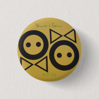 Groom en bride ronde button 3,2 cm