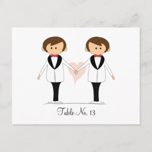 Groom en Groom Wedding Table Cards Briefkaart