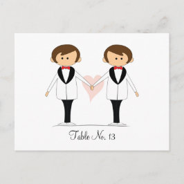 Groom en Groom Wedding Table Cards Briefkaart