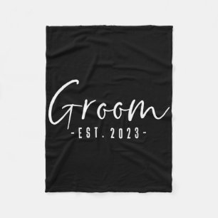 Groom Est 2023 Toekomstige echtgenoot verloofde he Fleece Deken