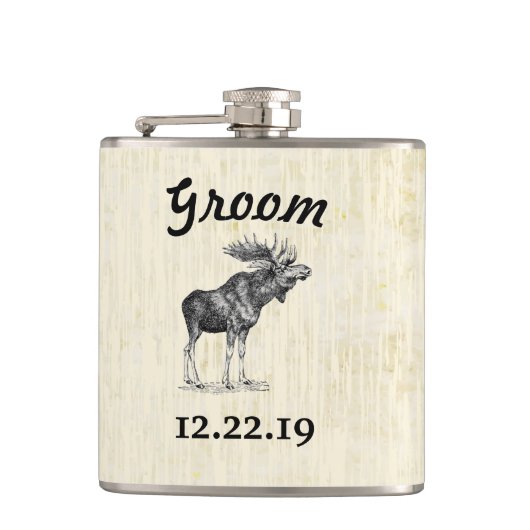 Groom Flask  Moose Heupfles (Voorkant)