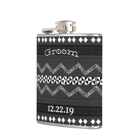 Groom Flask Mustache Heupfles (Links)
