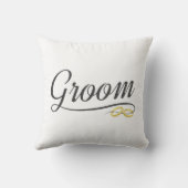 Groom Floral Mariage Calligraphie Jeu Oreiller (Verso)
