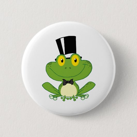 Groom Frog Cartoon Character Ronde Button 5,7 Cm (Voorkant)