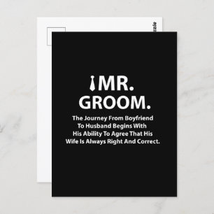 Groom Funny Quote Typografie Briefkaart