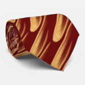 Groom Gold en Dark Red Wedding Stropdas (Opgerold)