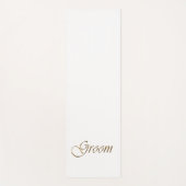 Groom Gold script elegant chic white bruiloft Yogamat (Voorkant)