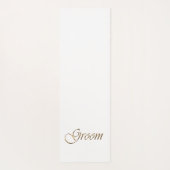 Groom Gold script elegant chic white bruiloft Yogamat (Achterkant)