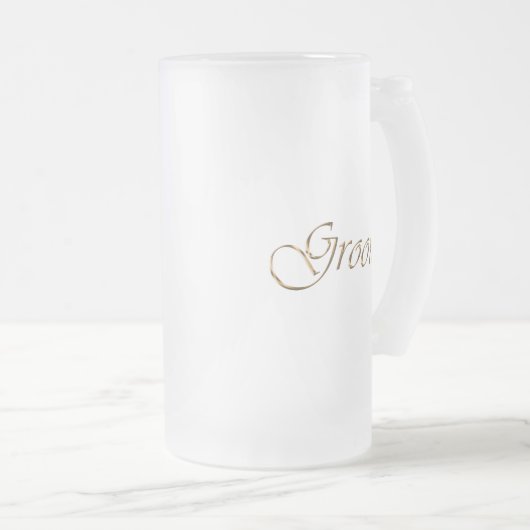 Groom, goudscriptelegant matglas bierpul (Voorkant rechts)