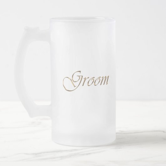 Groom, goudscriptelegant matglas bierpul (Links)