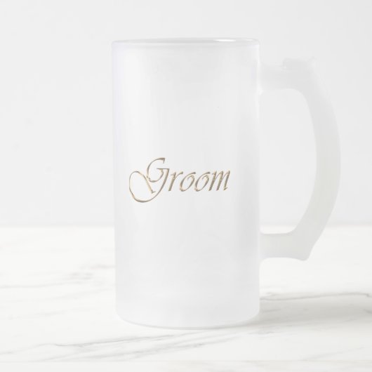 Groom, goudscriptelegant matglas bierpul (Rechts)