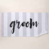 Groom | Grijze streep Strandlaken (Voorkant)