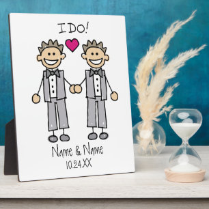 Groom Groom I Do Personalized Wedding Plaque Fotoplaat