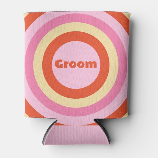 Groom Groovy Retro Seventies Circle Custom Blikjeskoeler (Voorkant)