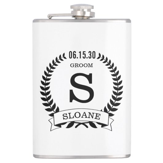 Groom Initiaal Heupfles (Voorkant)